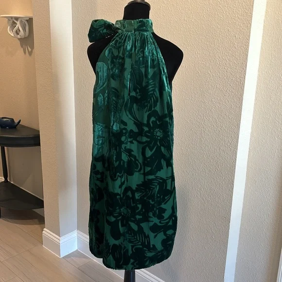 Trina Turk Women's Wish Velvet Burnout Shift Dress Green - Picture 4 of 8